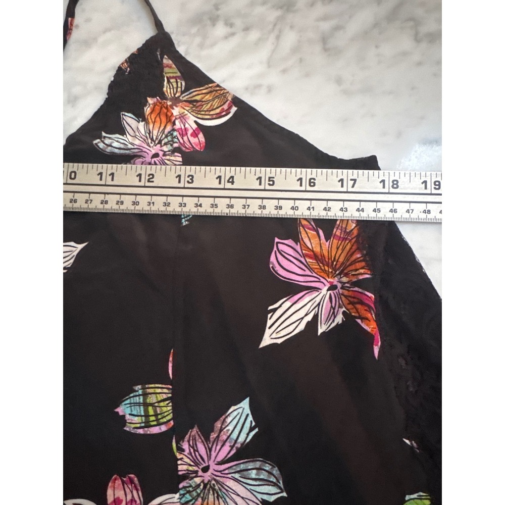 Maeve Anthropologie Black Silk Floral Lace Trim Camisole Top Womens Size 8 - Picture 4 of 8